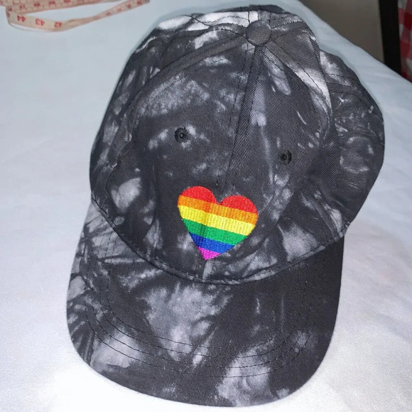 Sally Hansen Rainbow Pride Unisex Embroidered Black Gray Tie Dye Hat Ball Cap - Picture 2 of 6